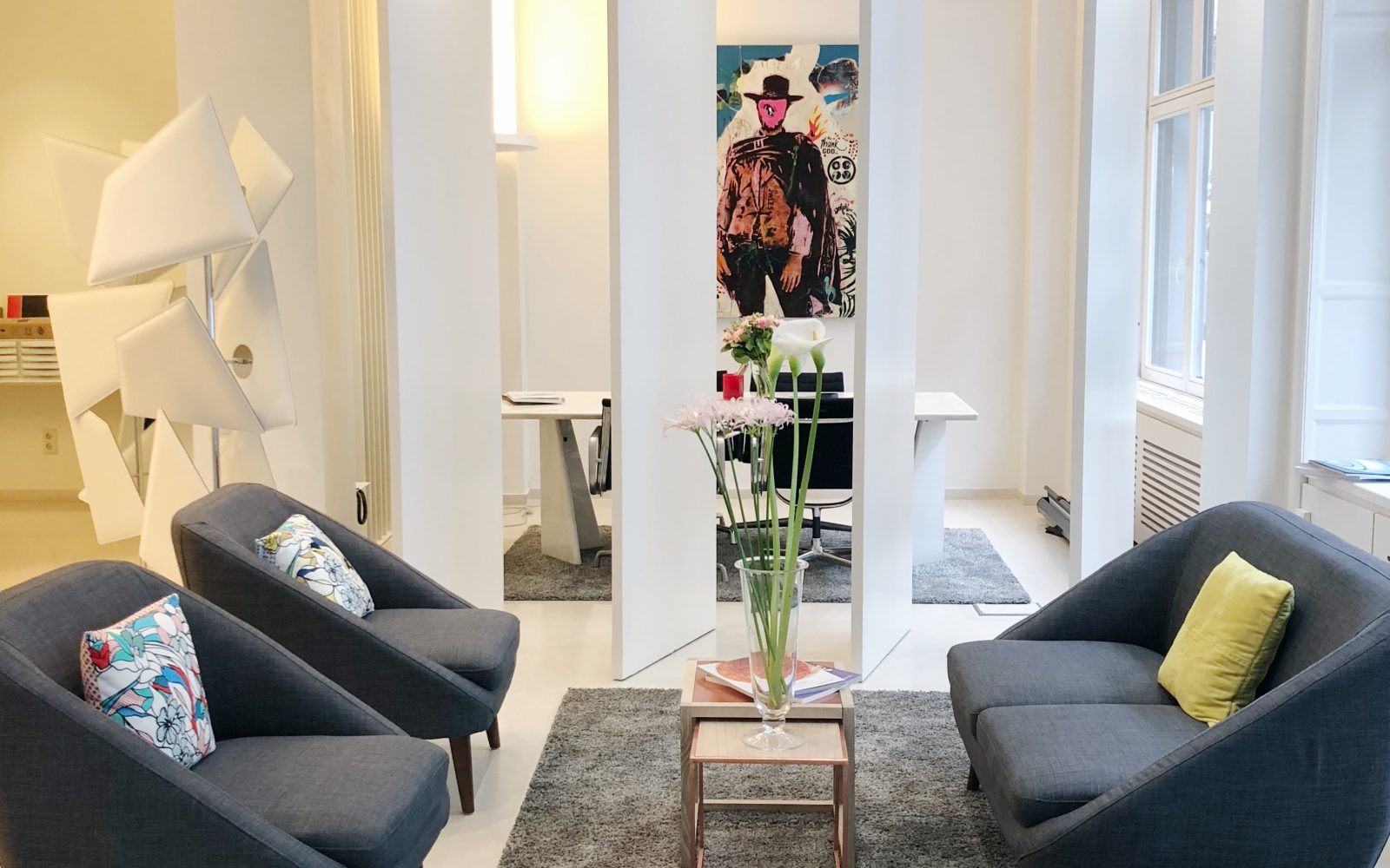 Le salon d'accueil du bureau Travisum